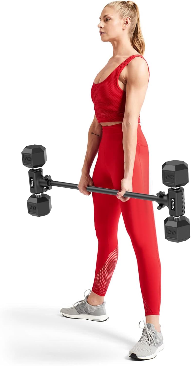 Dumbbell Converter by SEWD – Turn Dumbbells into Barbell Set – Adjustable Weights & Up to 220LB Capacity Barbell for Home Gym Full Body Workouts. - Image 9