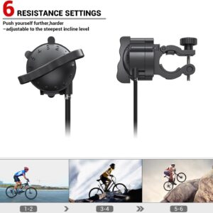 Sportneer Bike Trainer – Magnetic Stationary Bike Stand for 26-28″ & 700C Wheels – Adjustable 6 Level Resistance Bike Trainer Stand for Indoor Riding with Quick Release Lever & Front Wheel Riser Block
