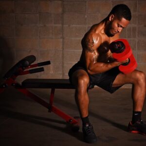 Stamina X Versa-Bell Adjustable Dumbbell 10-50 lb w/ Smart Workout App – 9 in 1 Adjustable Weight Set – Strength Training Equipment for Home Gym Weightlifting