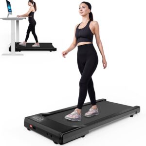 SupeRun Walking Pad, Under Desk Treadmill, 3 in 1 Portable Treadmill with Remote Control LED Display, 2.5 HP Quiet Walking Jogging Machine for Office Home Use, 300 Lbs Capacity