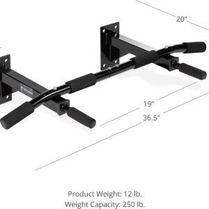 Titan Fitness 3 Position Wall Mounted Pull Up Bar ChinUp Mount Foam Grip Handles Multi Function Home Gym Exercise