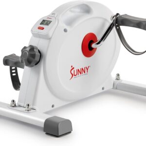 Sunny Health & Fitness Smart Under-Desk Bike Exerciser, Low-Impact Cardio Cycling Equipment for Home/Office, Mini Paddler for Arm/Leg Mobility Training, Free SunnyFit App Connect, Optional Motorized