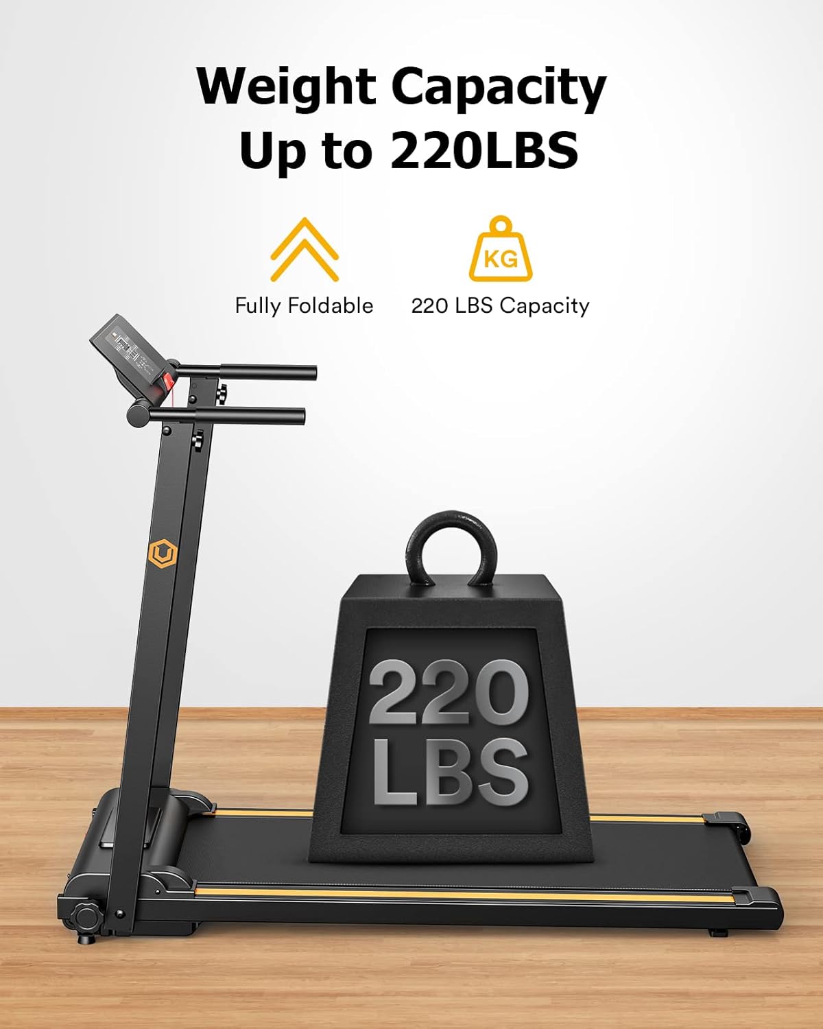 UREVO Treadmill with Desk Workstation, Walking Pad Treadmills for Home Office, Under Desk Compact Design Treadmill with HIIT Programs, Remote Control, LED Display - Image 7