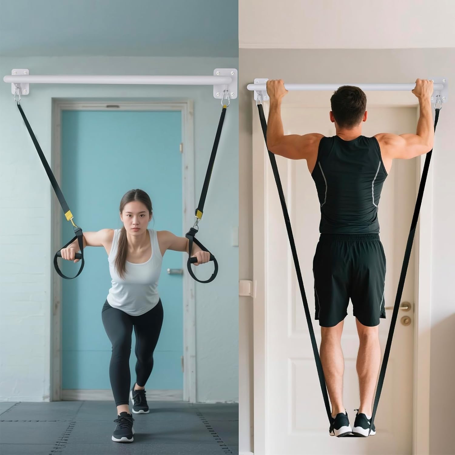 Wall Mounted Doorway Pull Up Bar, Heavy Duty Strength Training Pull-Up Bars for Doorframe, Support Beam or Joist Mount Thick Metal Sturdy Construction Support 500 lbs - Image 7