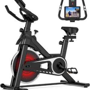 NAYSAYE Exercise Bike, Adjustable Stationary Bikes with Smartphone Mount, Professional Exercise Bike with Digital Pulse Display for Home and Office