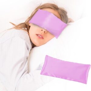 Lavender Weighted Eye Pillow, Yoga Eye Pillow, Moist Heat Eye Compress for Dry Eyes, Eye Pillows for Relaxation, Weighted Eye Mask Heated for Relaxation, Sleeping, Meditation (Pink-1Pcs)