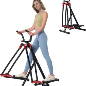 Space Walker Exercise Machine – Air Walker Elliptical Trainer for Home Use, Full Body Workout Equipment with LCD Display, Adjustable Resistance & Foldable Design for Cardio, Legs, Glutes Training