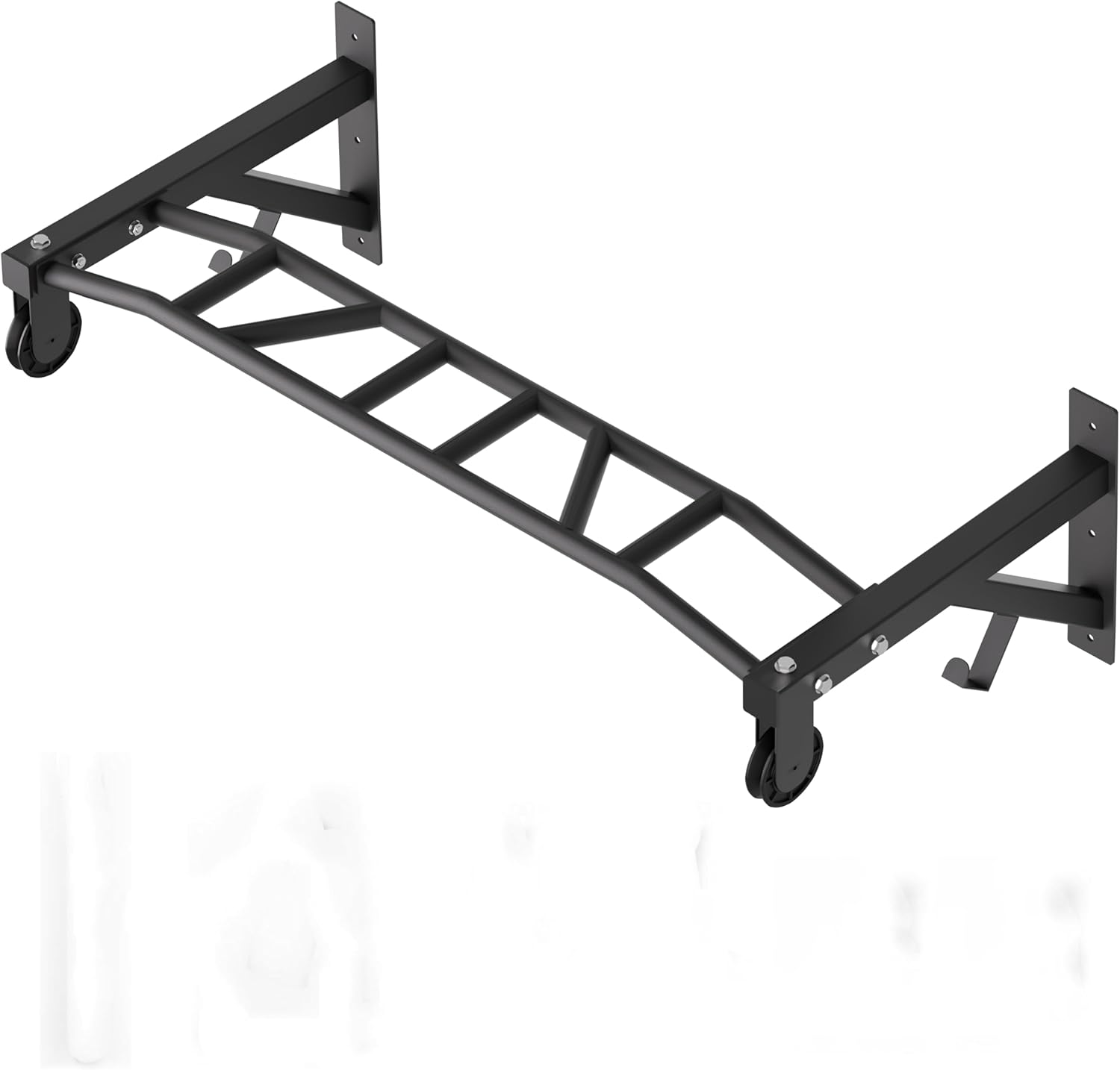 Wall Mounted Pull Up Bar With Pulley System, 600lbs Heavy Duty Chin Up Bar, 48" Multi Grip Pullup Bar, for Garage Indoor Basement Workout Strength Training Equipment, Ease Of Use Mounting - Image 2