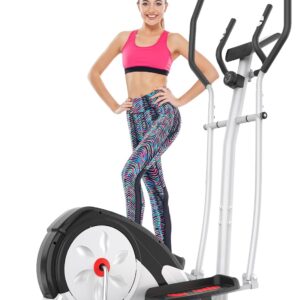 ANCHEER Elliptical Exercise Machine, Ultra-Silent Magnetic Elliptical Training Machines for Home Gym with Pulse Rate Grips, LCD Monitor, Max Capacity 380Lbs