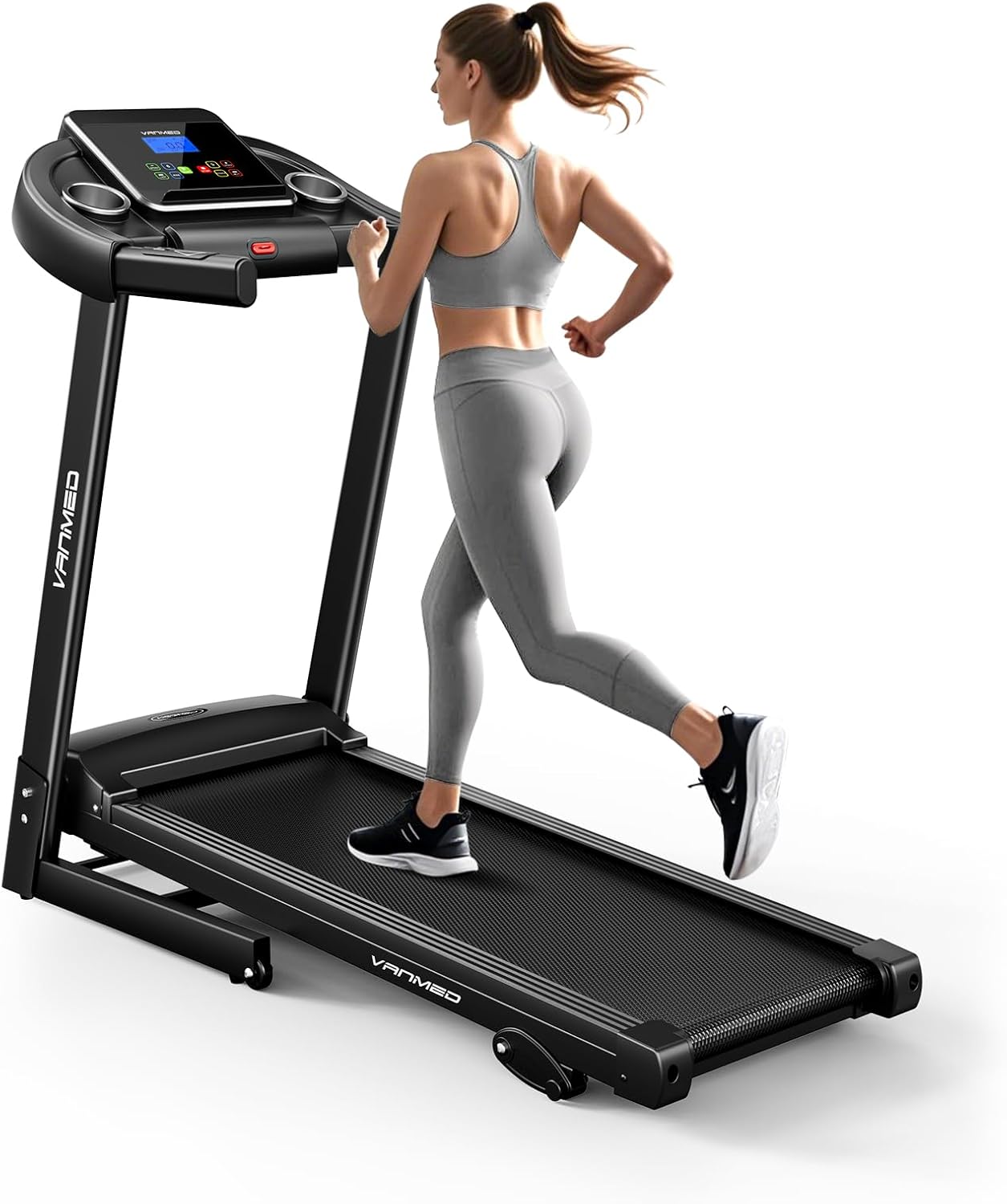 Treadmill for Home, 3-Level Manual Incline, 3.25HP Walking Jogging Running Machine, 320LBS Weight Capacity, 7.6 MPH Max Speed, Compact Portable Treadmills for Home Small/Office