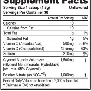 EVL PumpMode Nitric Oxide Supplement – Nitric Oxide Booster Pump Pre Workout Powder with Glycerol and Betaine for Muscle Recovery Growth and Endurance – Stim Free Pre Workout Drink (Unflavored)