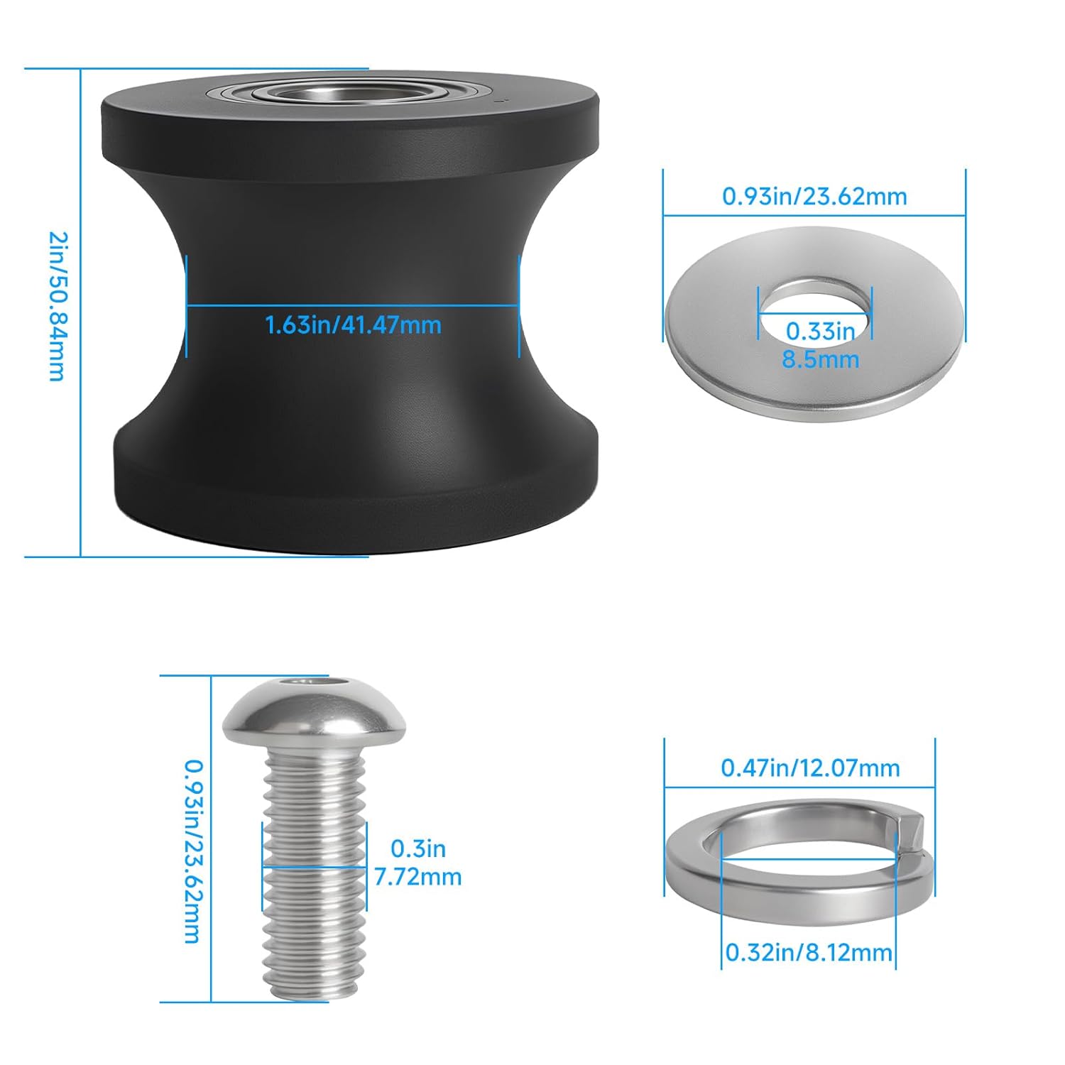 2set 8004225 U-Groove Guide Wheels Elliptical Machine Replacement Leg Roller Compatible with Schwinn E614, E616, 430, 470, 100367,100383 Elliptical Replacement Parts - Image 2