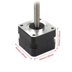FYSETC Prus MK3S+ Z Motor 2-Pack Nema 17 Stepper Motor 42-34 with Integrated 320mm/12.59inch T8 Lead Screw and Wire 250mm + 550mm, 1A 2Phase 1.8° Compatible with Prus I3 MK3S Z Axis 3D Printer Part