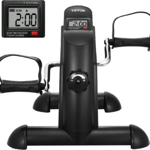 VEVOR Under Desk Bike Pedal Exerciser, Mini Exercise Bike for Arm/Leg Exercise, Multi-level Resistance Pedal Exerciser for Home Office Workout, Cycling Portable Peddler with LCD Display & Non-Slip Mat