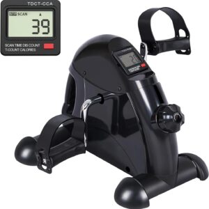 ALSO GO Mini Multi-Function Stepper, Exercise Bike, Digital Under Desk Bike with LCD Screen Display, Pedal Exerciser Peddler for Leg Arm and Knee for Elderly