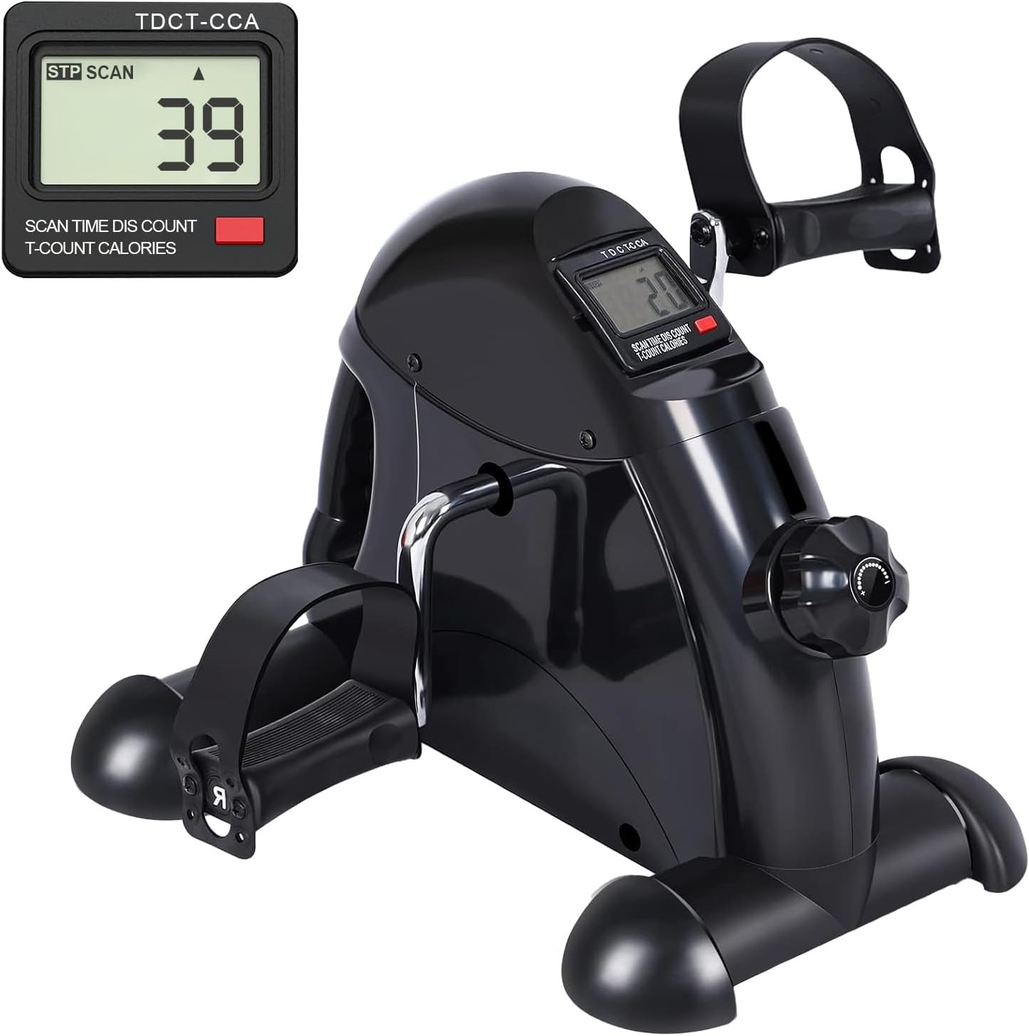 ALSO GO Mini Multi-Function Stepper, Exercise Bike, Digital Under Desk Bike with LCD Screen Display, Pedal Exerciser Peddler for Leg Arm and Knee for Elderly