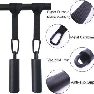 Pull Up Grips Set with Hanging Straps and Strong Carabiner, Finger Strengthener，Forearm, Biceps, Ninja Warrior, Back Muscles Training