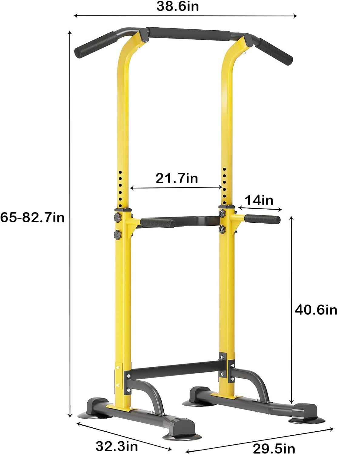 SogesPower Power Tower Dip Station Pull Up Bar for Home Gym Adjustable Height Strength Training Workout Equipment,Pull Up Bar Station - Image 2