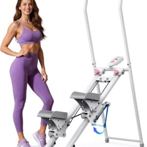 MERACH Stair Stepper for Home Gym Exercise, New Version Stairmaster for Full-Body Workout, Compact Folding Stair Climber with Extended Step Range, Adjustable Handlebar/Pedal