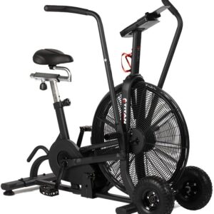 Titan Fitness Fan Bike, Indoor/Outdoor Cycling Exercise Bike with LCD Screen, Stationary Bike for Home Gym, Exercise and Cardio Workout Equipment, Black, 111 LB
