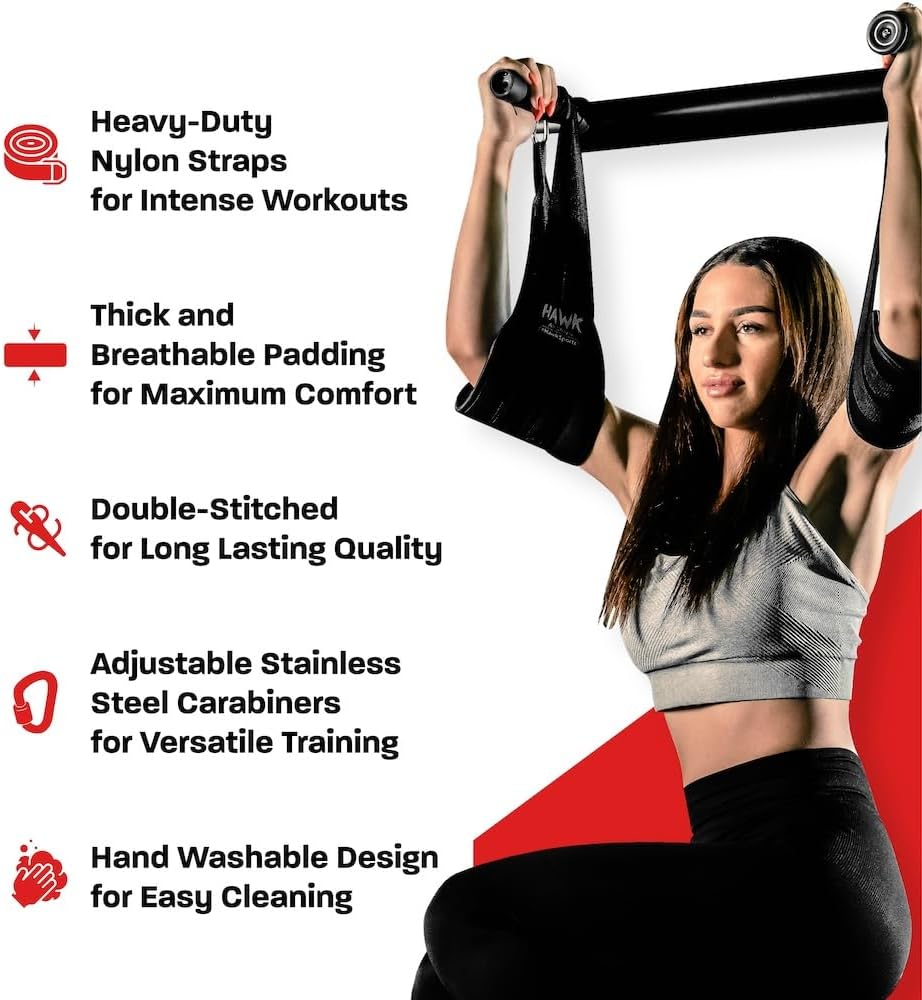 Hawk Sports Ab Straps for Men and Women, Ab Workout Equipment for Maximum Fitness and Bodybuilding Gains, Exercise Equipment for Fat Burning and Strength Training, Lifting Straps for Six Pack Abs - Image 3