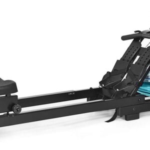 GYMAX Water Rowing Machine, Water Rower with Adjustable Resistance & LCD Display, Easy-Transportation Rower for Whole Body Exercise Cardio Training