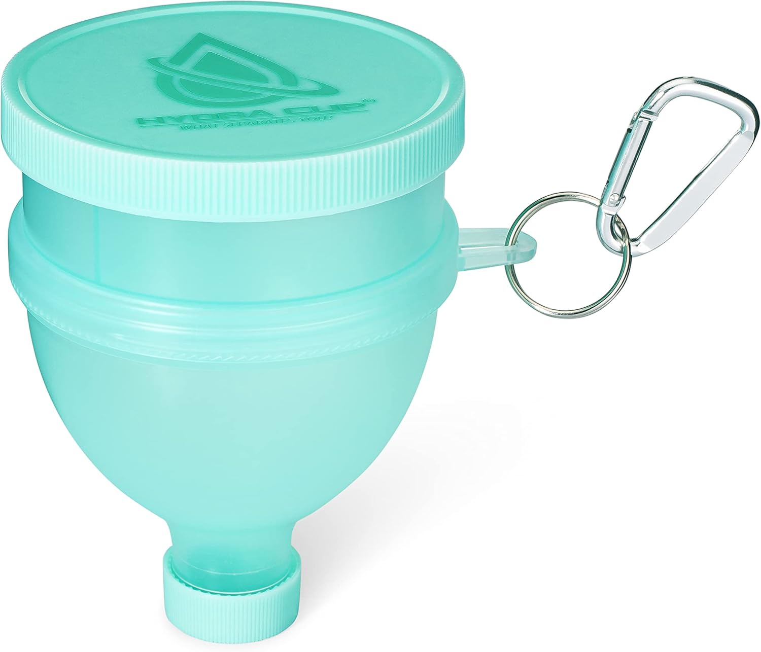 Hydra Cup [4 Pack Funnels for Filling Water Bottles with Protein Powder, 3 Compartment Pill Storage, Supplement Container Set to Go or Kitchen Use, Keychain for Shaker Cup - Image 6