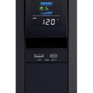 CyberPower CP1500PFCLCD PFC Sinewave UPS Battery Backup and Surge Protector, 1500VA/1000W, 12 Outlets, AVR, Mini Tower; UL Certified