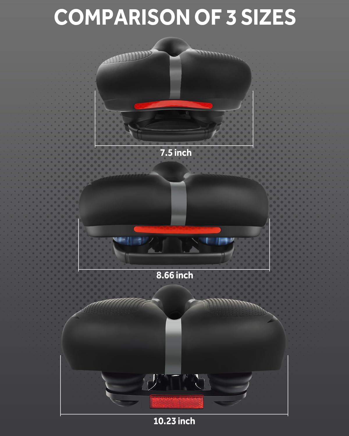 Bicycle Seat Replacement, Bike Seat for Men and Women, Comfort Wide Bike Saddle Memory Foam Padded Soft Bike Seat Cushion Compatible with Peloton, Mountain, City Bikes, Indoor Exercise Bikes - Image 3