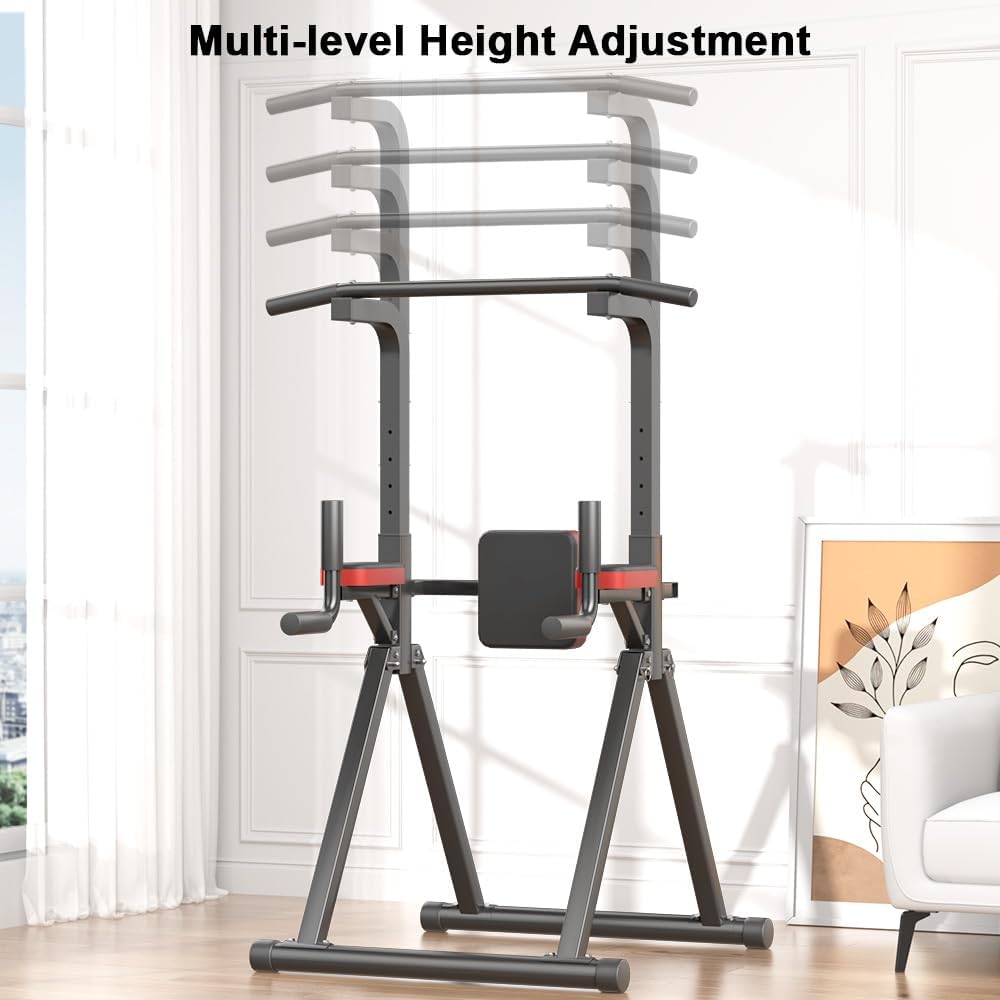 Foldable Power Tower, Adjustable Multifunction Pull Up Bar Tower Station, Pullup Dip Station Rack for Home Gym - Image 4