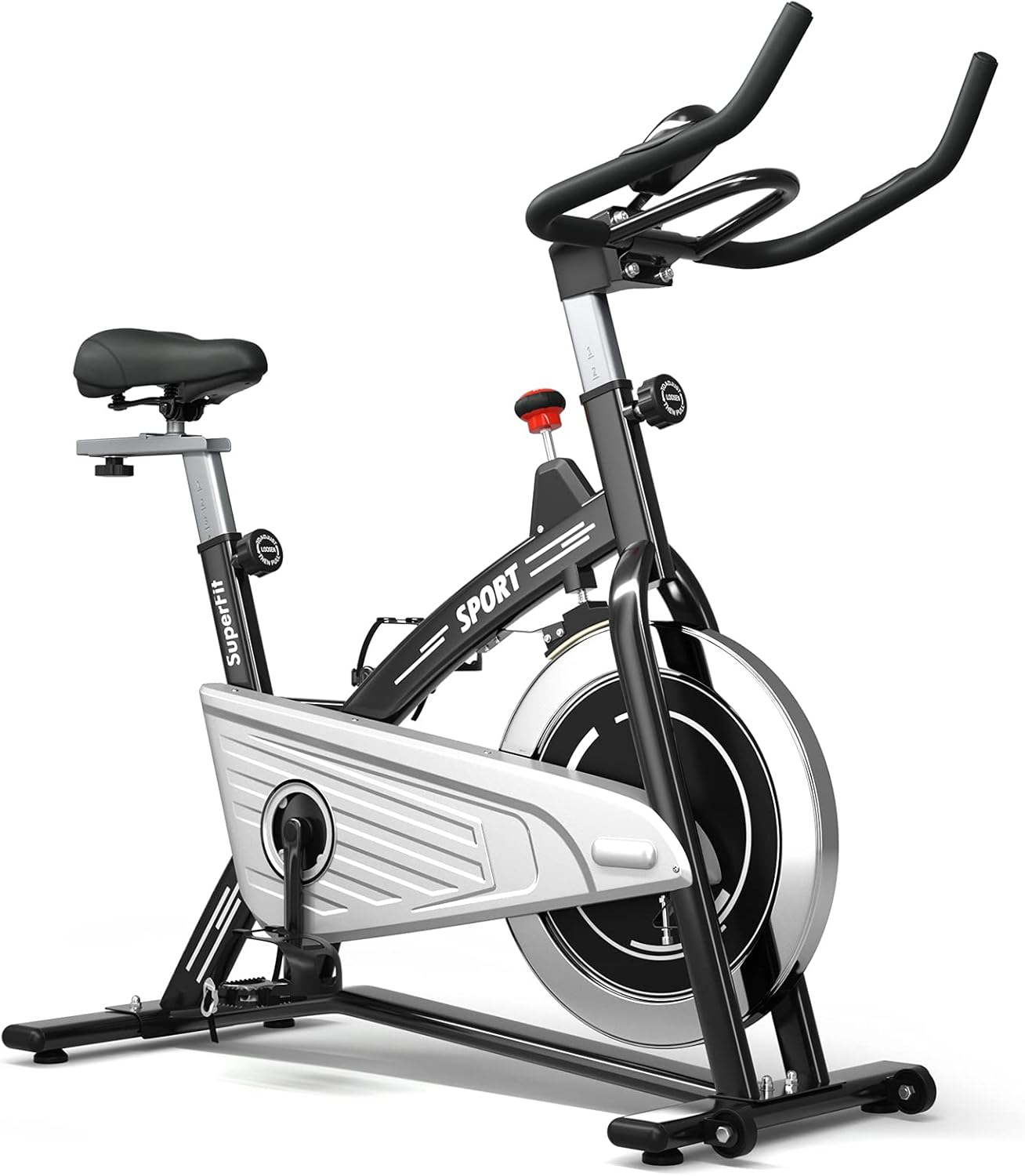 Goplus Indoor Exercise Cycling Bike, 330LBS Capacity Stationary Bike W/ Smooth Belt Drive, Heart Rate, LCD Monitor, Adjustable Comfortable Cushion, Handlebar, Near-silent Cardio Workout Bike for Office Home Gym