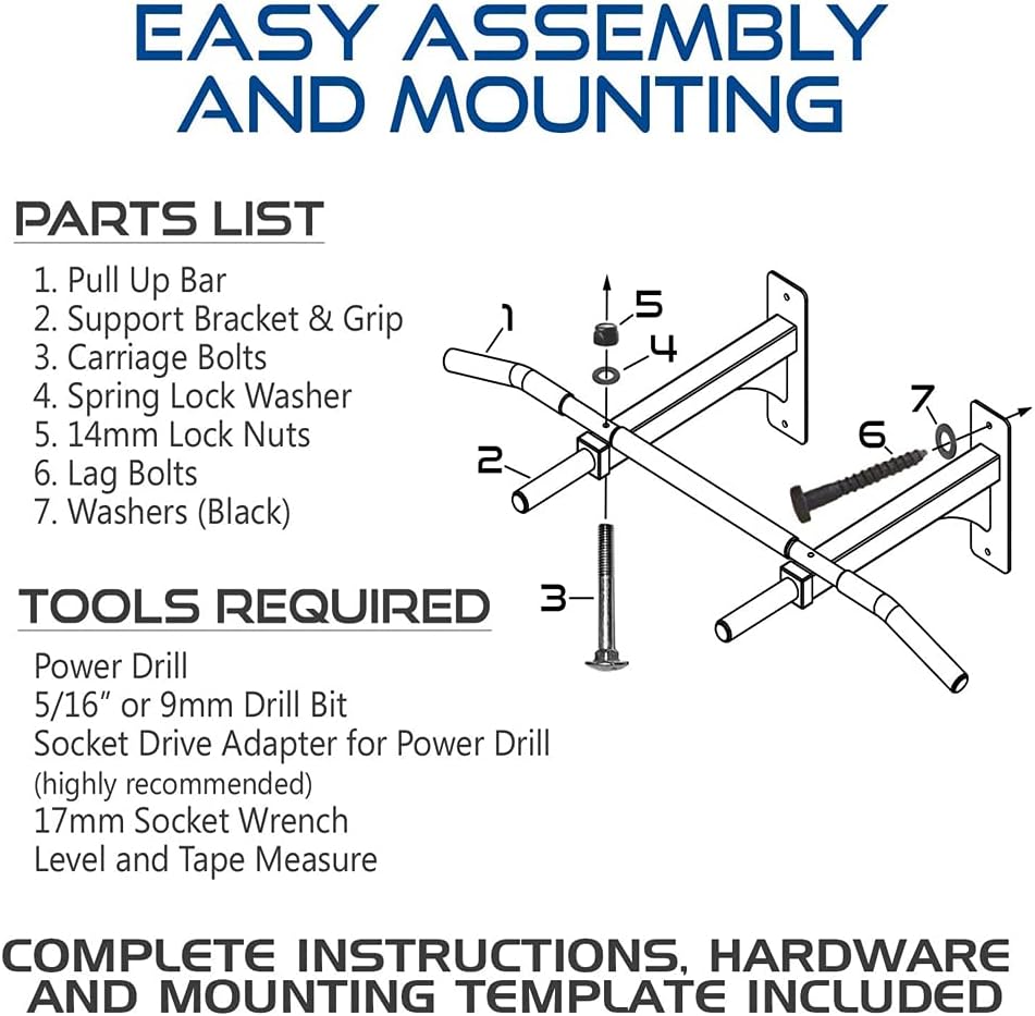 Wall Mount Pull Up Bar with Extra Clearance, Fits 16" Studs by Ultimate Body Press - Image 6