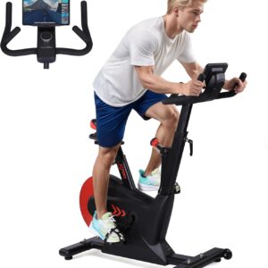 Magnetic Indoor Cycling Bike, 28lbs Flywheel Stationary Bike with Smart Knob Resistance, LCD Monitor & IPad Mount for Home Cardio
