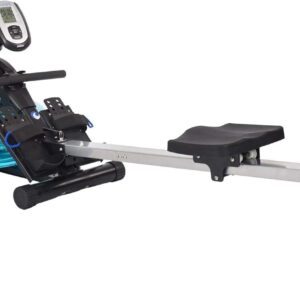 Stamina Elite Wave Water Rowing Machine Foldable Rower w/ Fitness Coaching App, No Subscription Required – Wireless Heart Rate Monitor Included – Rowing Machines for Home Use