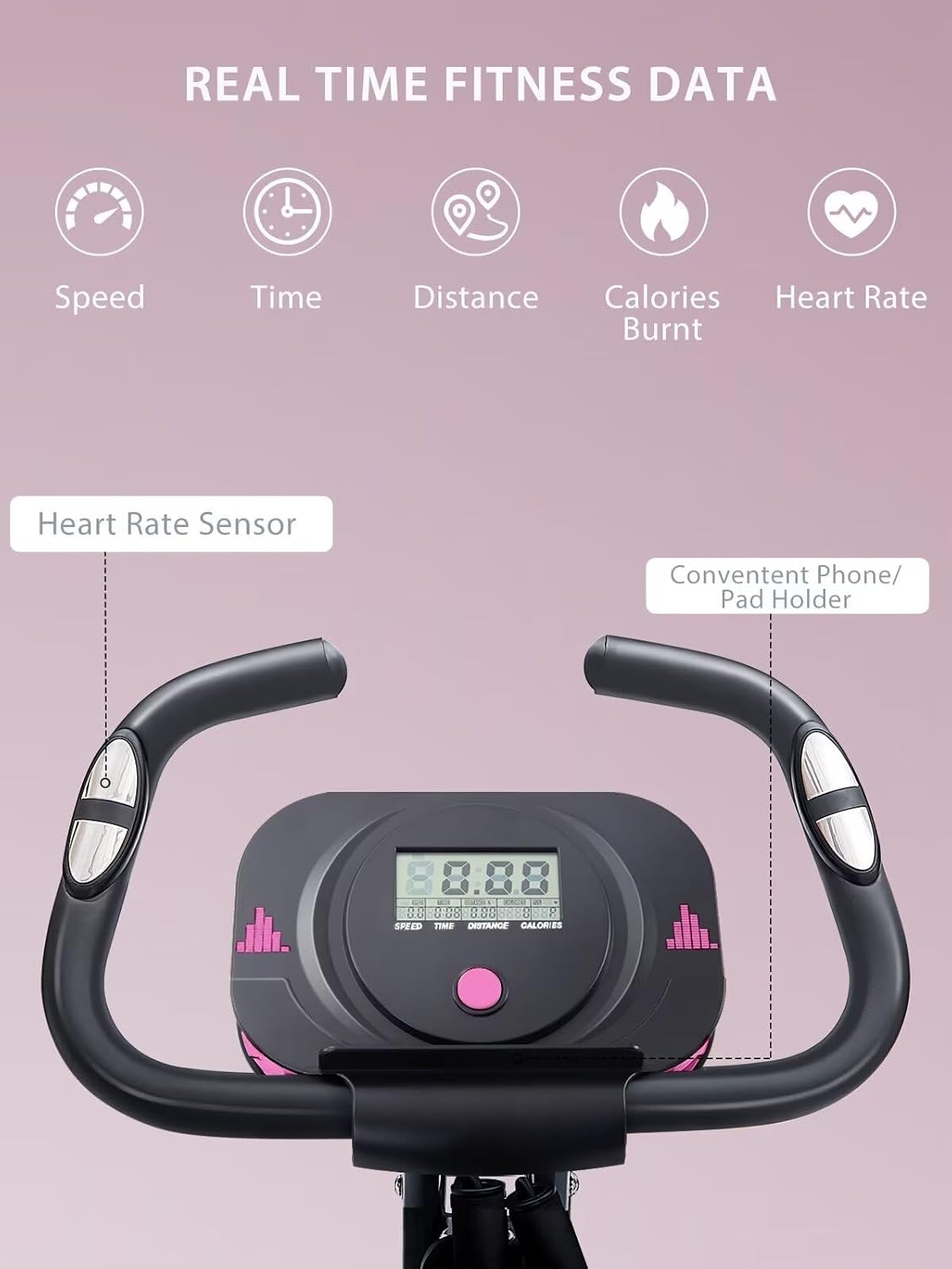 Merax Workout Bike For Home - 4 In 1 Recumbent Exercise Bike and Upright Indoor Cycling Bike Positions, 16 Levels Magnetic Resistance Exercise Bike, Foldable Stationary Bike Machine, Fitness Bike - Image 4