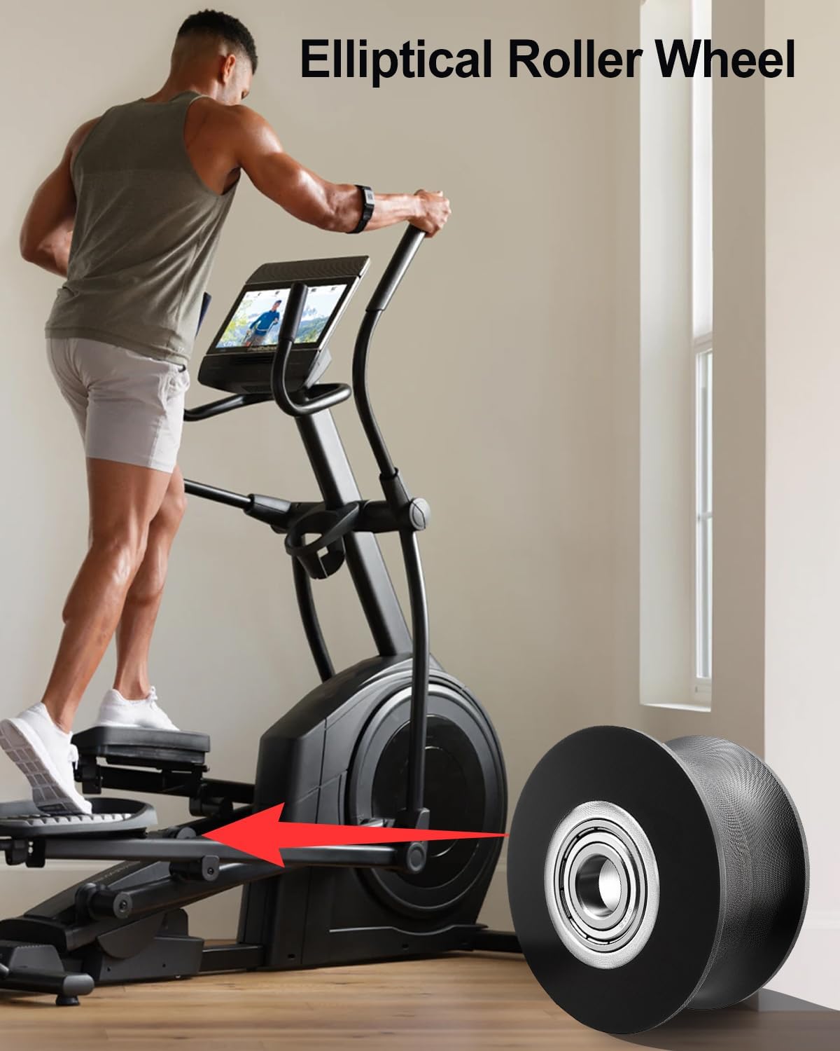 Elliptical Machine Roller Wheel Replacement Compatible with NordicTrack ProForm FreeMotion Epic Replace 340773 - Image 2