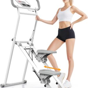 MACYO Stair Stepper for Home Workout – Full-Size Foot Pedals with Tablet Holder, Foldable Stepping Climbers, Easy Assembly, Compact Design for Cardio & Leg Training