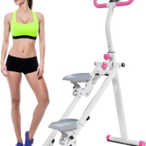 Stair Stepper for Home Gym Folding Vertical Climber Cardio Exercise Machine for Full Body Workout Machine, Adjustable Handlebar & Pedals, 300LBS Load