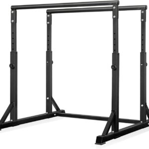 Bongkim Dip Bar, Heavy Duty Dip Station with 7 Height Levels, 800lbs Adjustable Parallel Bars for Tricep Dips Pull-Ups L-Sits Calisthenics Exercises Strength Training for Home Gym Outdoor