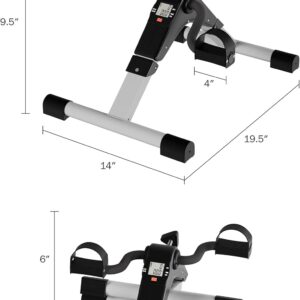Under Desk Bike Pedal Exerciser with Calorie Tracker and Adjustable Resistance