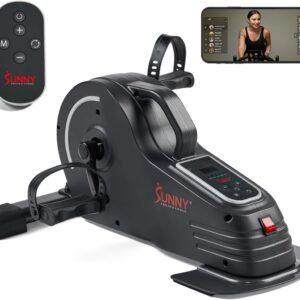 Sunny Health & Fitness Dual Function Under Desk Pedal Exerciser, Portable Indoor Cardio Mini Bike at Home, Arm/Leg Cycle for Seniors, Optional Magnetic, Motorized & Free SunnyFit App Bluetooth Connect