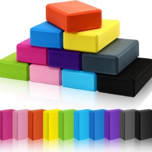 10 Pcs Foam EVA Yoga Blocks Lightweight Non Slip Supportive Yoga Bricks for Pilates Stretching and Meditation, Women Men Yogi Beginners