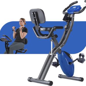 Merax Workout Bike For Home – 4 In 1 Recumbent Exercise Bike and Upright Indoor Cycling Bike Positions, 16 Levels Magnetic Resistance Exercise Bike, Foldable Stationary Bike Machine, Fitness Bike