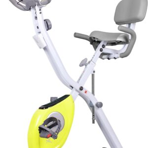 leikefitness LEIKE X Bike Ultra-Quiet Folding Exercise Bike, Magnetic Upright Bicycle with Heart Rate,LCD Monitor and easy to assemble