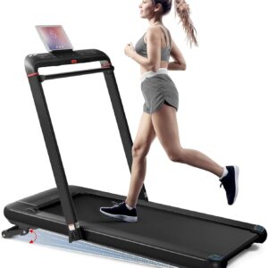 3 in 1 Foldable Treadmill with Auto Incline, 18″ Wide Running Belt Under Desk Walking Pad W/Remote Control, Speaker, 265 Lbs Compact Treadmills Machine for Home, Office