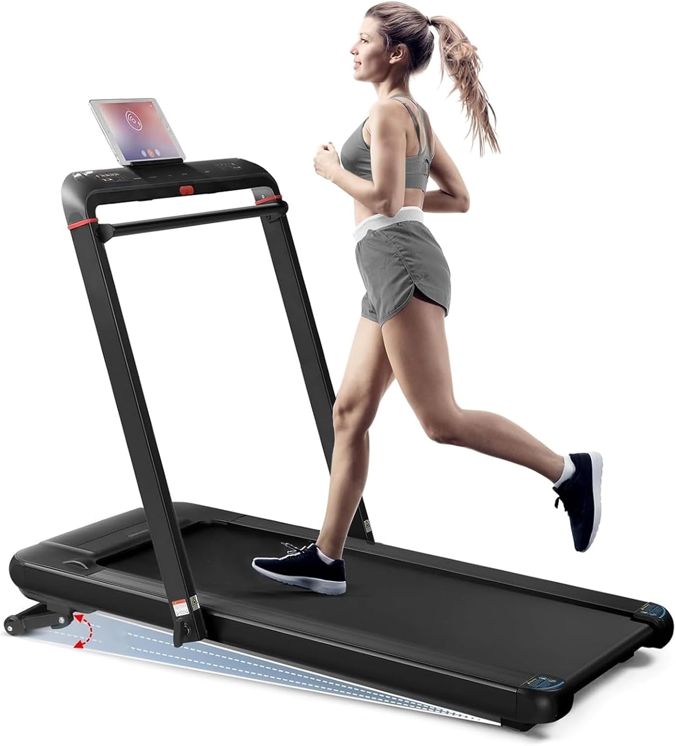 3 in 1 Foldable Treadmill with Auto Incline, 18" Wide Running Belt Under Desk Walking Pad W/Remote Control, Speaker, 265 Lbs Compact Treadmills Machine for Home, Office