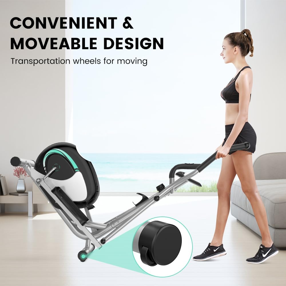 Dripex Elliptical Exercise Machine, Hyper-Quiet Elliptical Machine for Home, Magnetic Elliptical Training Machines with 8-Level Resistance, 6KG Flywheel, LCD Monitor, Pulse Sensor - Image 6