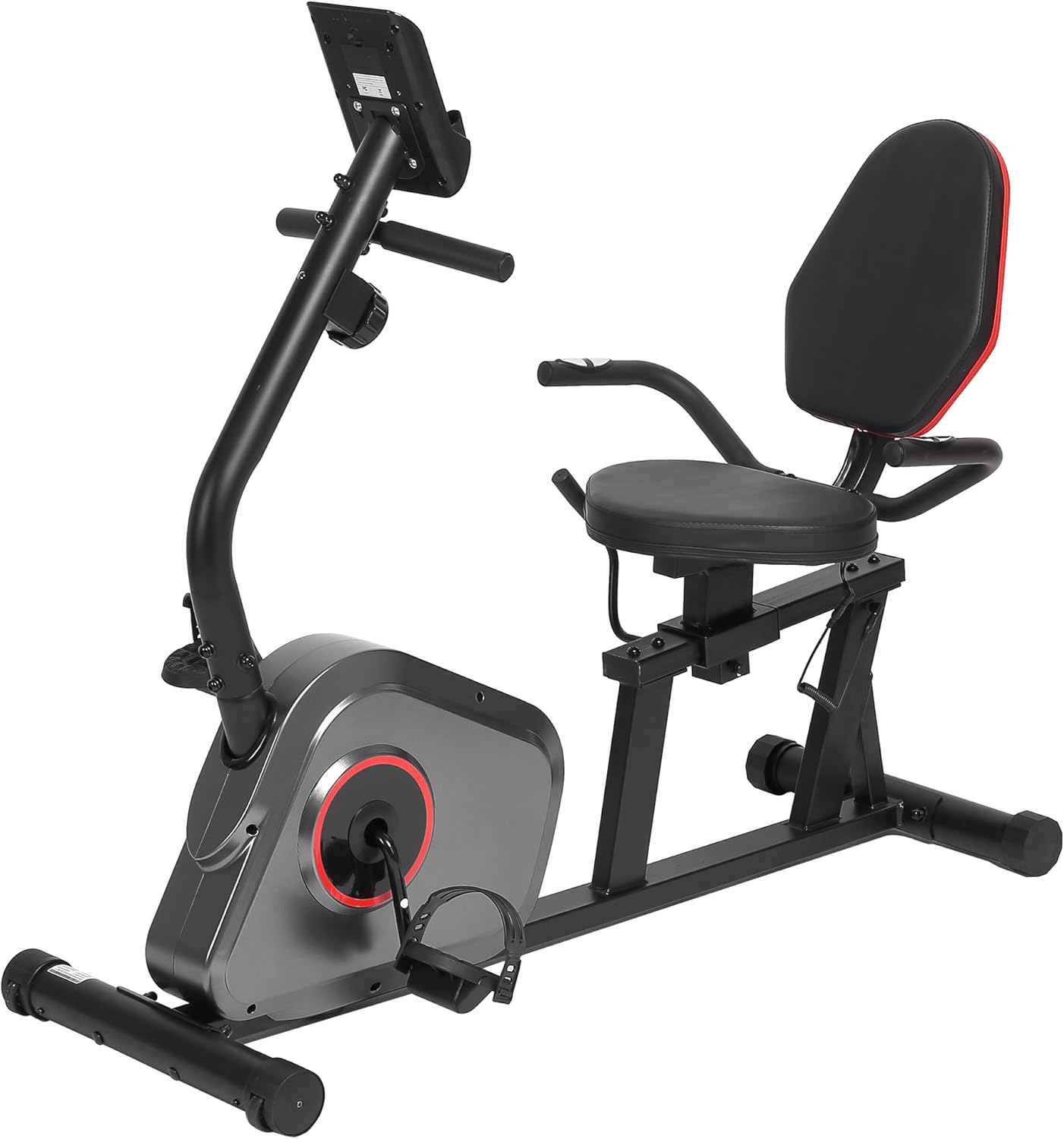 Recumbent Exercise Bike Stationary Bike Exercise Bikes for Home with 8 Levels Magnetic Resistance 300 LBS Weight Capacity LCD Monitor Heart Rate Handle and Device Holder