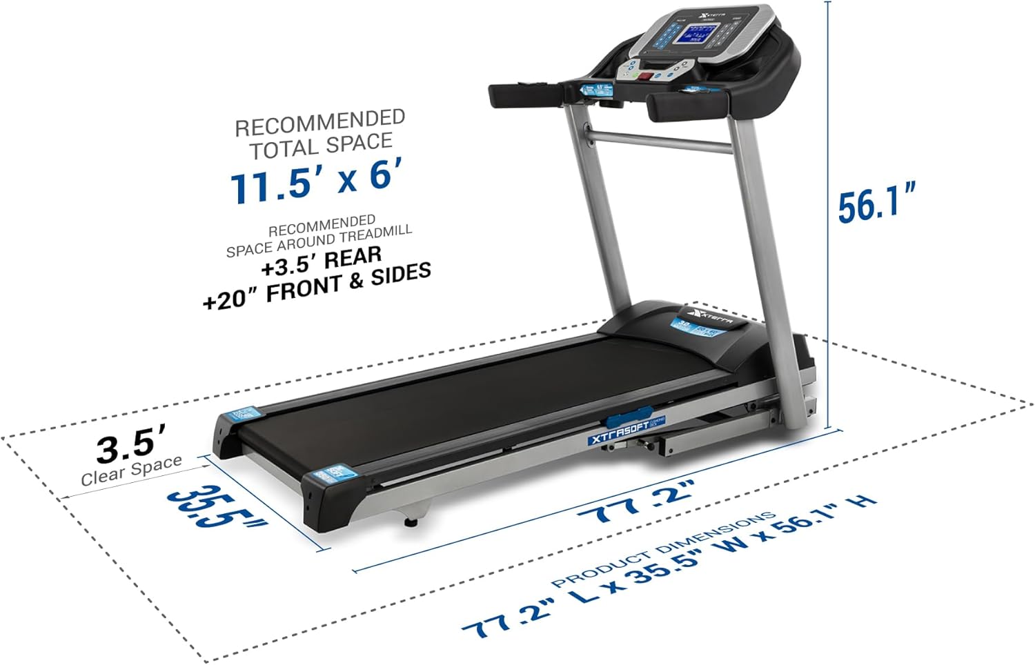 XTERRA Fitness Sport Series Premium Folding Smart Treadmill, Handlebar Speed and Incline Controls, Large XTRASoft Cushioned Running Deck, Built-in FTMS-Enabled Bluetooth with XTERRA+ Fitness App - Image 11