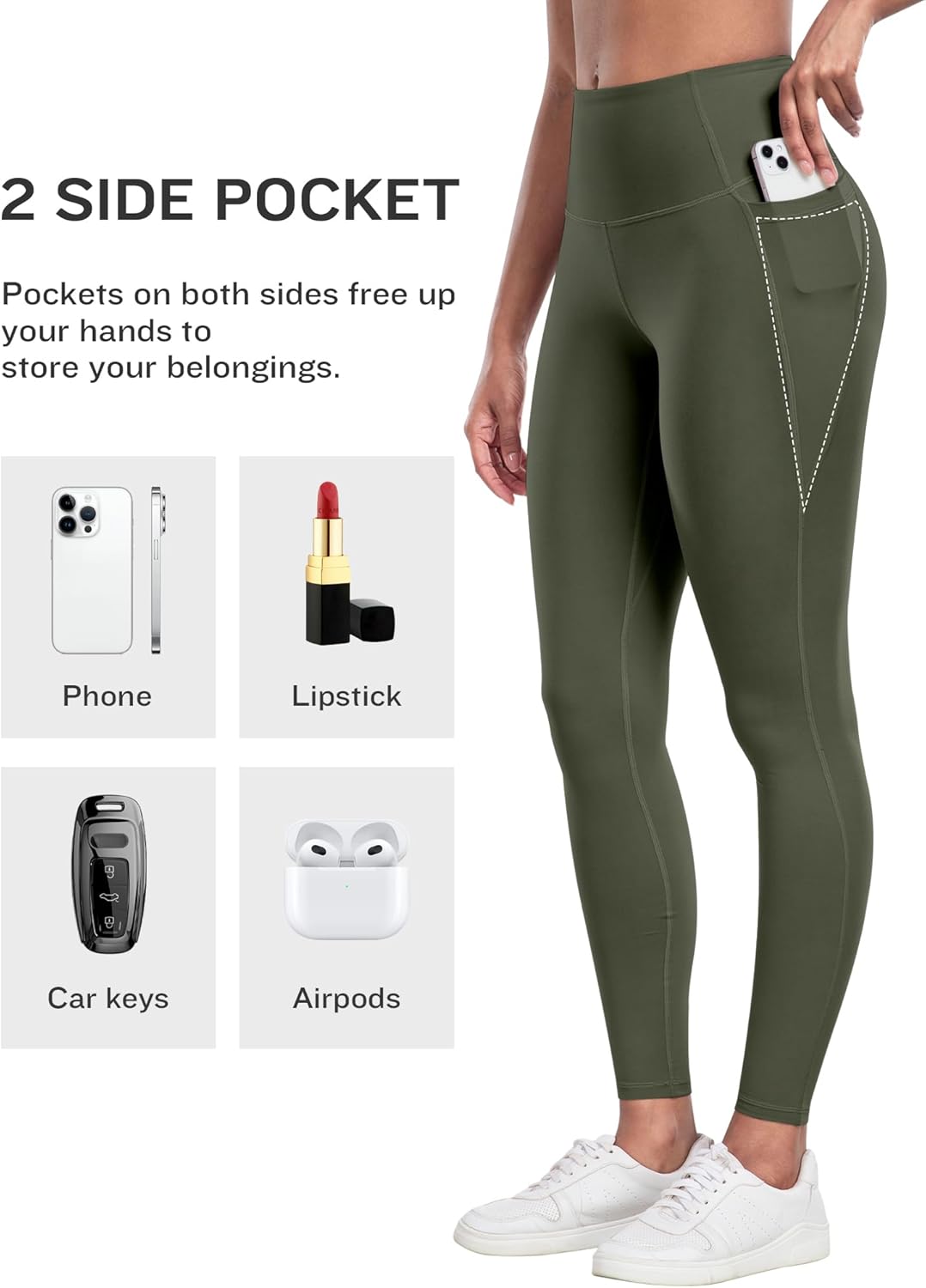 LZYVOO Leggings with Pockets for Women, 6 Packs Soft High Waisted Tummy Control Workout Yoga Pants - Image 2